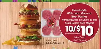 Ralphs Homestyle 80% Lean Ground Beef Patties offer