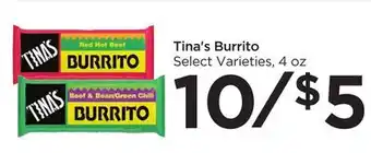 Food 4 Less Tina's Burrito offer