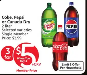 Albertsons Coke, Pepsi or Canada Dry offer