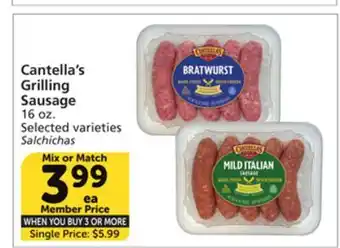 Albertsons Cantella's Grilling Sausage offer