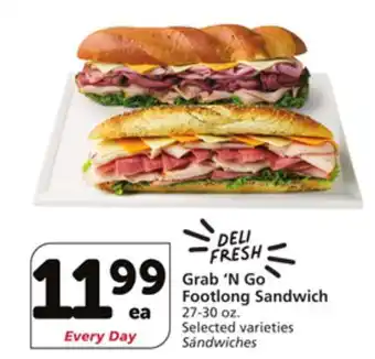 Albertsons Grab 'N Go Footlong Sandwich offer