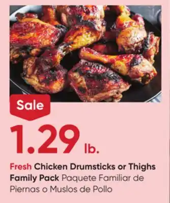 Stater Bros Fresh Chicken Drumsticks or Thighs Family Pack offer