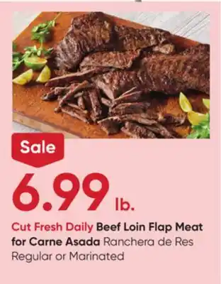 Stater Bros Beef Loin Flap Meat for Carne Asada offer