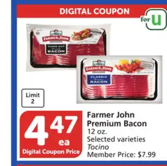 Albertsons Farmer John Premium Bacon offer