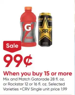 Stater Bros Gatorade 28 fl. oz. or Rockstar 12 or 16 fl. oz offer