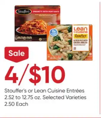 Stater Bros Stouffer's or Lean Cuisine Entrées offer