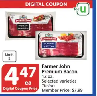 Vons Farmer John Premium Bacon offer