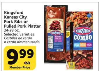 Vons Kingsford Kansas City Pork Ribs or Pulled Pork Platter offer
