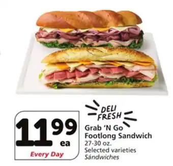 Vons Grab'N Go Footlong Sandwich offer