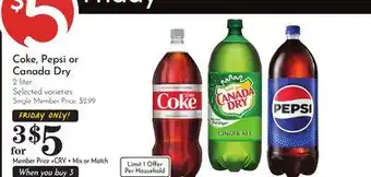 Pavilions Coke, Pepsi or Canada Dry offer
