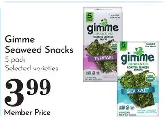 Pavilions Gimme Seaweed Snacks offer