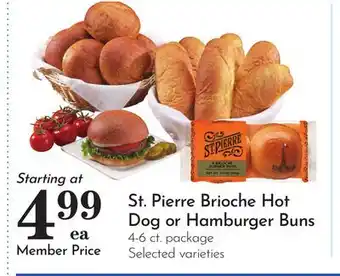 Pavilions St. Pierre Brioche Hot Dog or Hamburger Buns offer