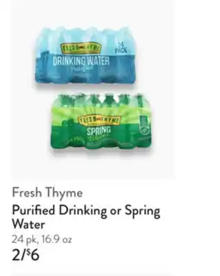 Fresh Thyme Fresh Thyme Purified Drinking or Spring Water offer