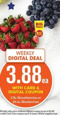 Mariano's 2 lb. Strawberries or 18 oz. Blueberries offer