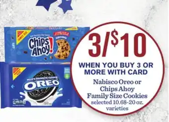Mariano's Nabisco Oreo or Chips Ahoy Family Size Cookies offer