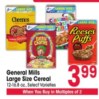 Jewel-Osco General Mills Large Size Cereal offer