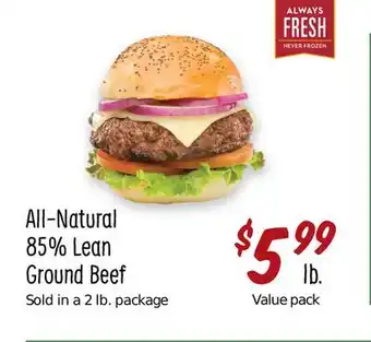 Sprouts Farmers Market All-Natural 85% Lean Ground Beef offer
