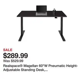 Office Depot Realspace Magellan 60W Pneumatic Height-Adjustable Standing Desk, Espresso offer