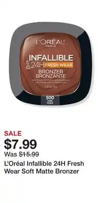 Ulta Beauty L'Oréal Infallible 24H Fresh Wear Soft Matte Bronzer offer