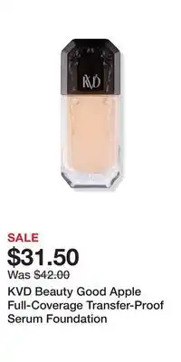 Ulta Beauty KVD Beauty Good Apple Full-Coverage Transfer-Proof Serum Foundation offer