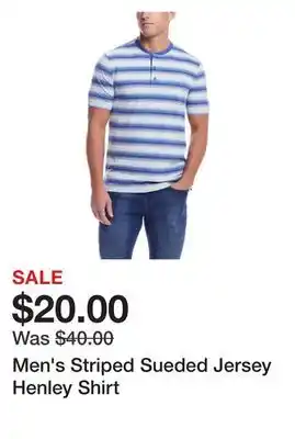 Belk Men's Striped Sueded Jersey Henley Shirt offer