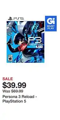 Game Stop Persona 3 Reload - PlayStation 5 offer