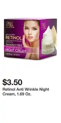 Big Lots Retinol Anti Wrinkle Night Cream, 1.69 Oz offer