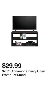 Big Lots 32.3 Cinnamon Cherry Open Frame TV Stand offer