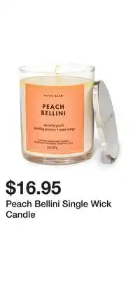 Bath & Body Works Peach Bellini Single Wick Candle offer