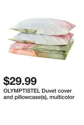 Ikea OLYMPTISTEL Duvet cover and pillowcase(s), multicolor offer