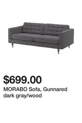 Ikea MORABO Sofa, Gunnared dark gray/wood offer