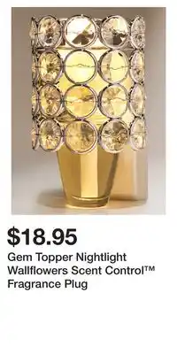 Bath & Body Works Gem Topper Nightlight Wallflowers Scent Control Fragrance Plug offer