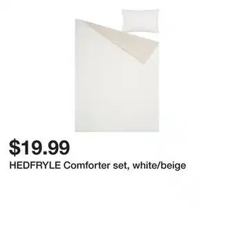 Ikea HEDFRYLE Comforter set, white/beige offer