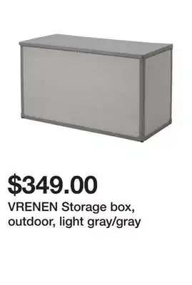 Ikea VRENEN Storage box, outdoor, light gray/gray offer