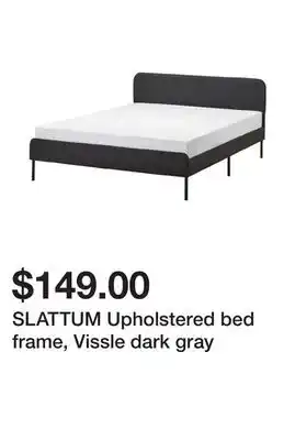 Ikea SLATTUM Upholstered bed frame, Vissle dark gray offer