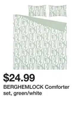 Ikea BERGHEMLOCK Comforter set, green/white offer