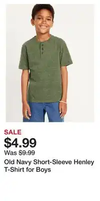 Old Navy Old Navy Short-Sleeve Henley T-Shirt for Boys offer