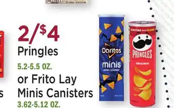 Heinen's Pringles 5.2-5.5 OZ. or Frito Lay Minis Canisters 3.62-5.12 OZ offer
