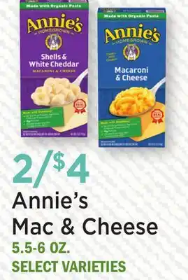 Heinen's Annie's Mac & Cheese offer