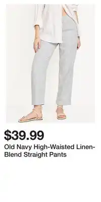 Old Navy Old Navy High-Waisted Linen-Blend Straight Pants offer