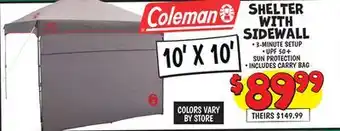 Ollie's COLEMAN 10' X 10' SHELTER WITH SIDEWALL offer