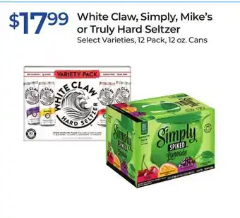 Rite Aid White Claw, Simply, Mike's or Truly Hard Seltzer offer