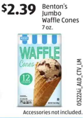 Aldi Benton's Jumbo Waffle Cones offer