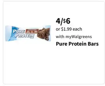 Walgreens Pure Protein Bars offer