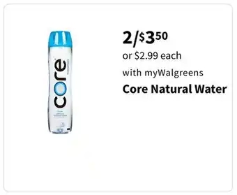 Walgreens Core Natural Water offer