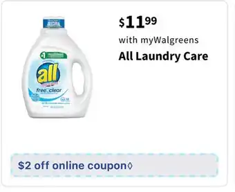 Walgreens All Laundry Care offer