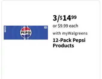 Walgreens 12-Pack Pepsi Products offer