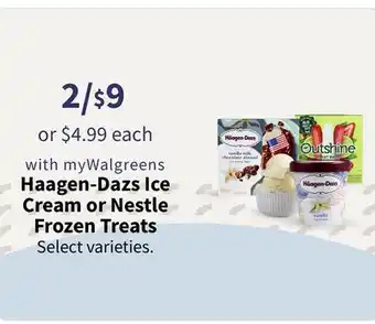 Walgreens Haagen-Dazs Ice Cream or Nestle Frozen Treats offer