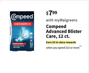 Walgreens Compeed Advanced Blister Care, 12 ct offer