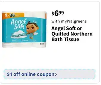 Walgreens Angel Soft or Quilted Northern Bath Tissue offer